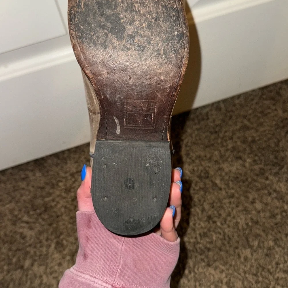 Frye Leather Ankle Short Western Boots - Picture 8 of 8